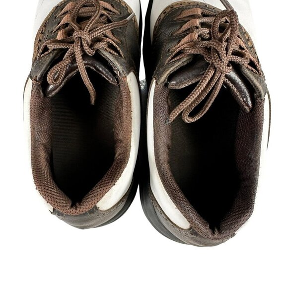 FootJoy Golf Shoes‎ Mens Brown White Saddle Oxford DryJoys Spikes Size 9.5 - Picture 6 of 12